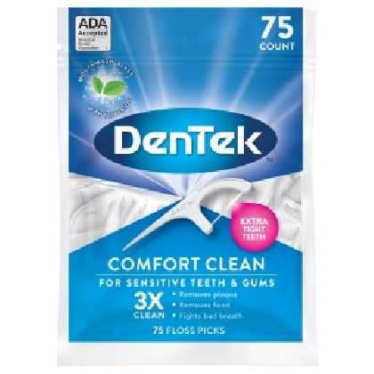 DenTek Комфортное очищение Флосс-зубочистки, 75 шт. in «Denta.UA»
