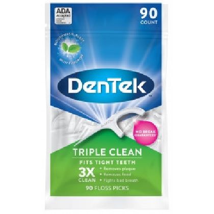DenTek Тройное очищение Флосс-зубочистки, 90 шт. в Стоматологии «Дента.UA»