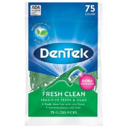 DenTek Освежающее очищение Флосс-зубочистки, 75 шт. in «Denta.UA»