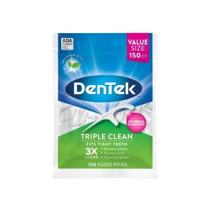 DenTek Тройное очищение Флосс-зубочистки, 150 шт.